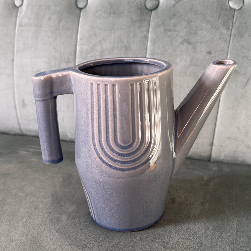 NWT gray ceramic outdoor pitcher or vase - bluish-gray crackle finish